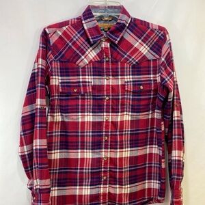 Jachs Girlfriend Red Plaid Flannel Lightweight Shirt